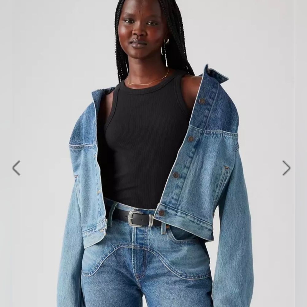 💙🔹️LEVIS🔹️ Shrunken 90s Trucker Western Ironic Iconic Jacket - Picture 10 of 10